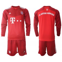 Camisola Bayern de Munique Criança Equipamento Primeiro 2021-2022 Manga Comprida